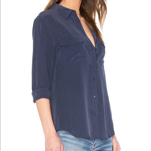 equipment slim signature silk shirt